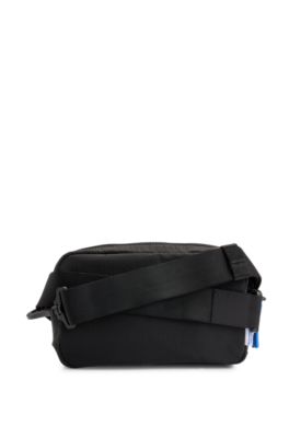Reporter bag with logo patch and detachable strap, Black