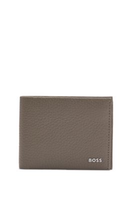 Tarjetero en piel italiana con letras de logo, Cal