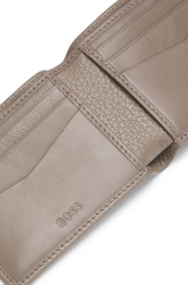 Tarjetero en piel italiana con letras de logo, Cal