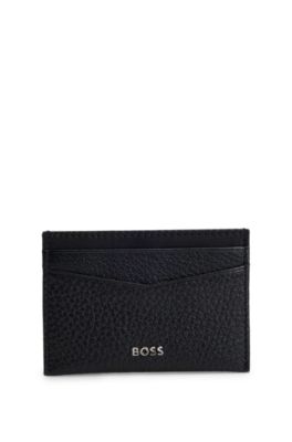 Soft-leather wallet with polished hardware, Black