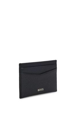Soft-leather wallet with polished hardware, Black