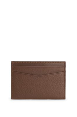 Cartera de piel suave con herrajes pulidos, Marr&oacute;n