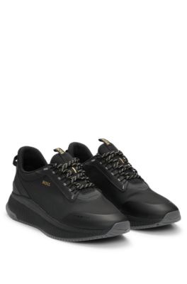 Hugo Boss Ttnm Evo Trainers With Ribbed Sole In Black