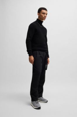 Mixed-material trainers with corduroy-effect trims, Grey