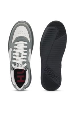 Mixed-material trainers with nubuck uppers, Light Grey