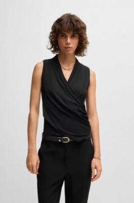 Grained-leather belt with Double B monogram, Black