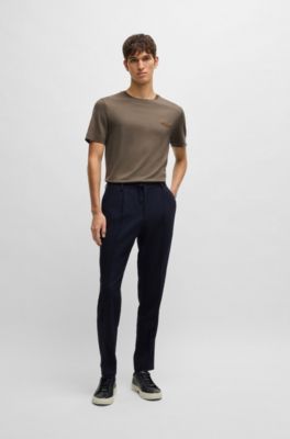 BOSS x ASTON MARTIN T-shirt in merino-wool jersey, Khaki