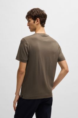 BOSS x ASTON MARTIN T-shirt in merino-wool jersey, Khaki