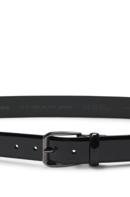 Cintur&oacute;n de charol fabricado en Italia, Negro