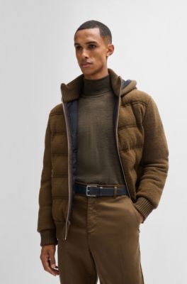 Italian-leather belt with branded roller and silver hardware, Black