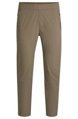 Tapered-leg trousers in water-repellent stretch fabric, Light Green