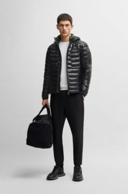 Doudoune d&eacute;perlante en duvet, Noir