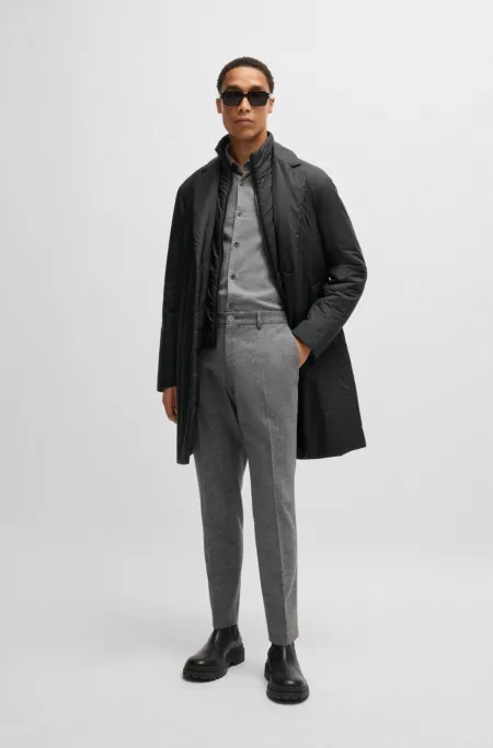 Lightweight water-repellent padded coat with zip-up inner