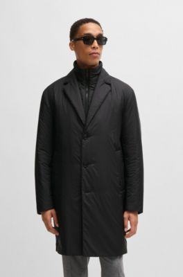 Lightweight water-repellent padded coat with zip-up inner