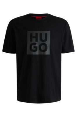Stacked-logo T-shirt in cotton jersey, Black