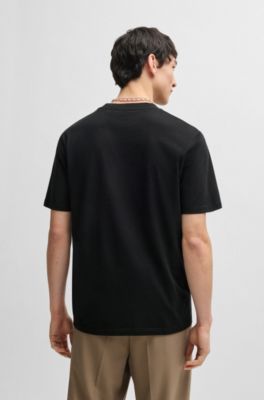 Stacked-logo T-shirt in cotton jersey, Black