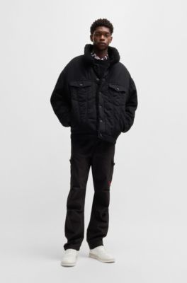 Faux-leather sneakers with contrasting details, White