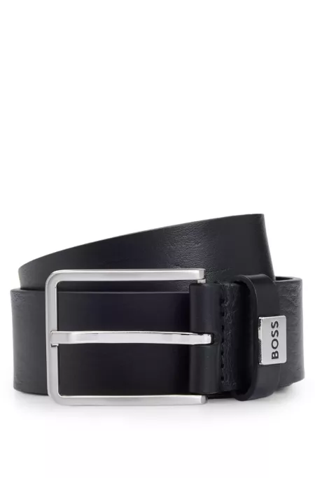 Logo-keeper belt in Italian leather