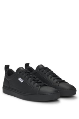 HUGO Low top trainers in grained faux leather Black