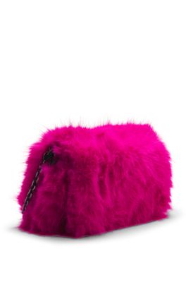 NAOMI x BOSS clutch bag in faux fur, Pink