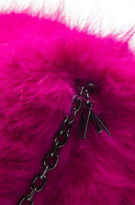 NAOMI x BOSS clutch bag in faux fur, Pink