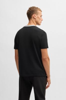 Tshirt Homme Color Block Asymetrique - Noir / Blanc / Beige - Boohoo