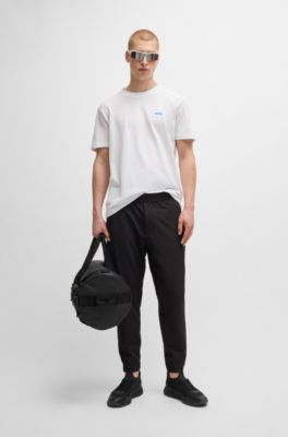 Camiseta de piqu&eacute; de algod&oacute;n con jacquard en la nuca, Blanco