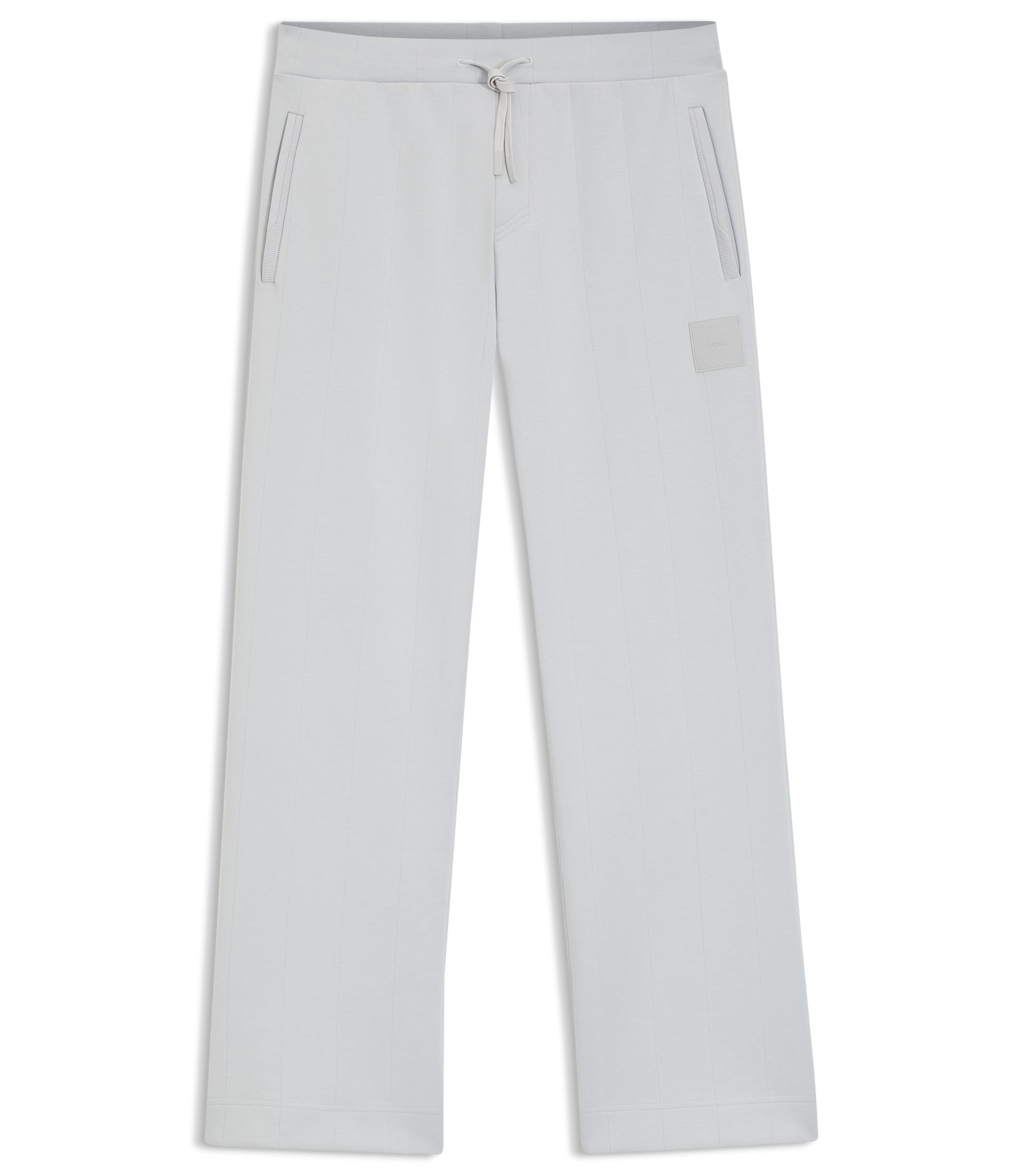 BOSS - Tracksuit bottoms in a drop-needle cotton - Light Grey