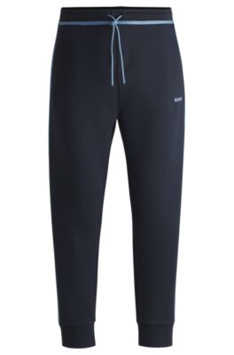 Tracksuit bottoms with tape and logo, Dark Blue