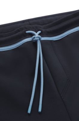 Tracksuit bottoms with tape and logo, Dark Blue