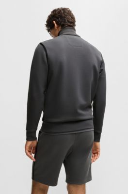 BOSS - Zip-up sweatshirt with logo artwork - Dark Grey