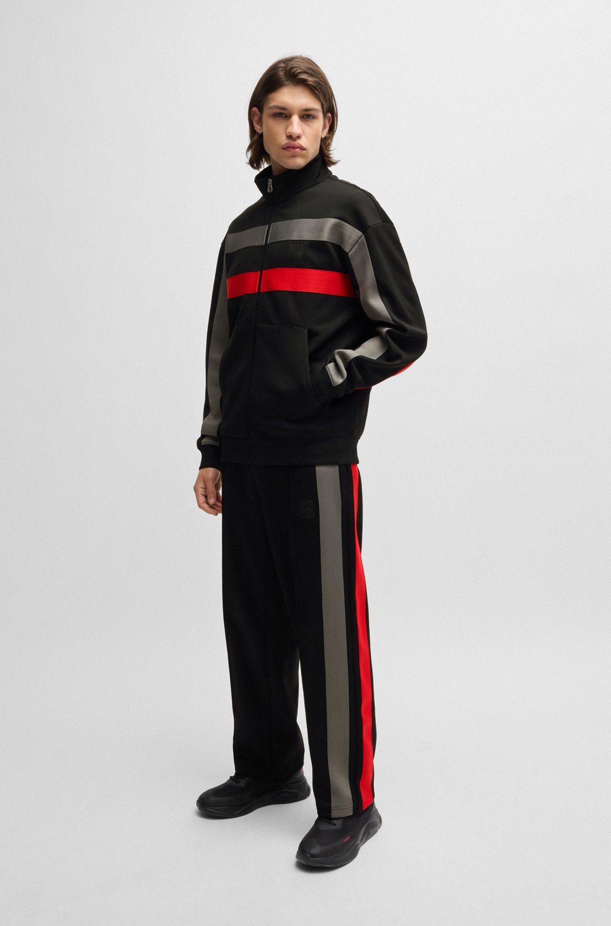 HUGO - HUGO x RB zip-up sweatshirt with signature bull motif HUGO - HUGO x RB zip-up sweatshirt with signature bull motif