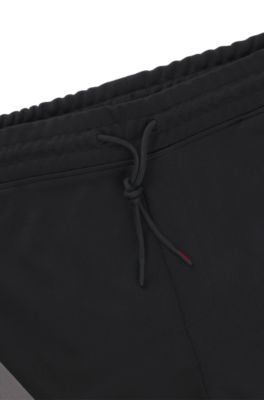 HUGO x RB oversize-fit shorts with signature bull motif, Black