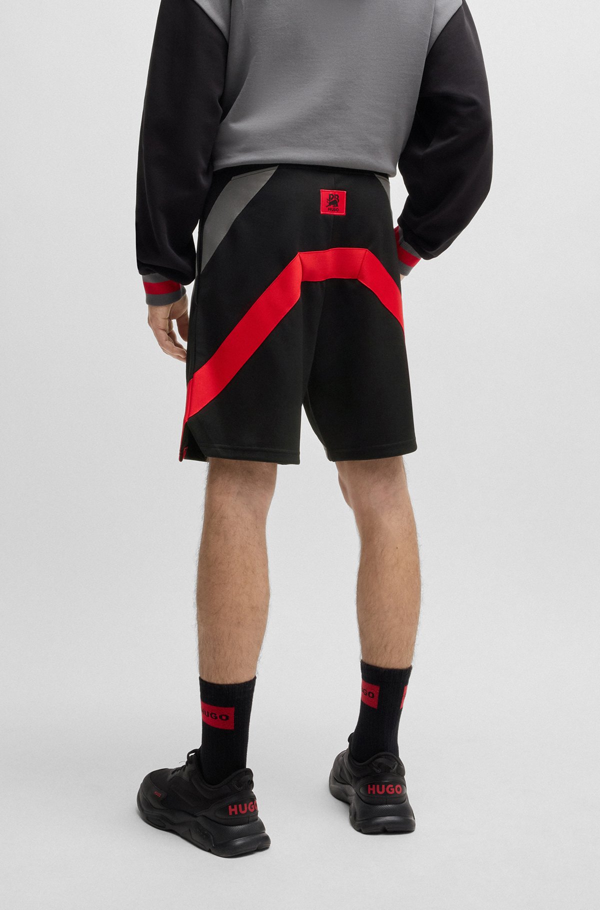 HUGO - HUGO x RB oversize-fit shorts with signature bull motif