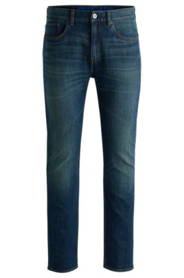 Jeans slim fit en denim el&aacute;stico azul, Azul oscuro
