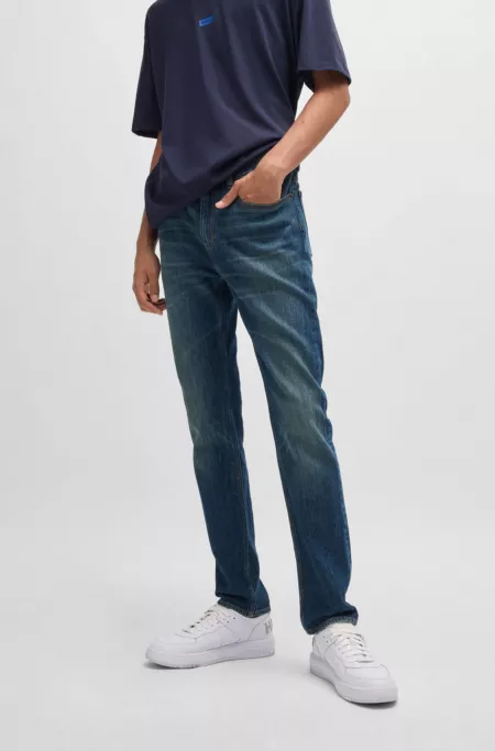 Slim-fit jeans in blue stretch denim