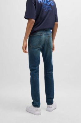 Jeans slim fit en denim el&aacute;stico azul, Azul oscuro