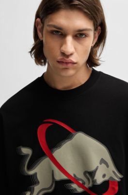 HUGO - Camiseta HUGO x RB oversize fit con motivo de toro de la marca