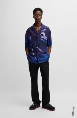 HUGO x Disney's The Nightmare Before Christmas loose-fit printed shirt, Black