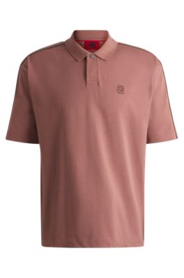 Hugo Boss Hugo X Rb Branded Tape Polo Shirt In Light Pink