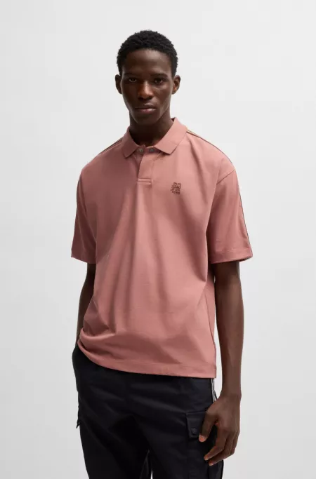 HUGO x RB cotton polo shirt with branded tape