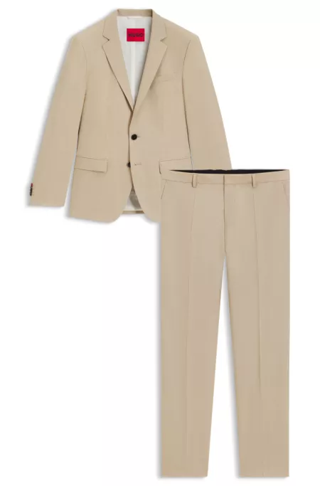 Performance-stretch slim-fit suit in a wool blend