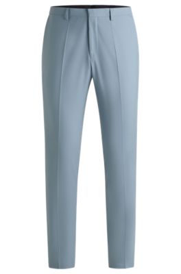 Extra-slim-fit trousers in wool stretch poplin, Light Blue