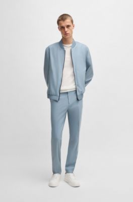 Extra-slim-fit trousers in wool stretch poplin, Light Blue