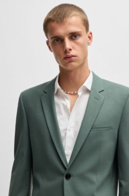 Americana extra slim fit de popel&iacute;n de mezcla de lana, Cal