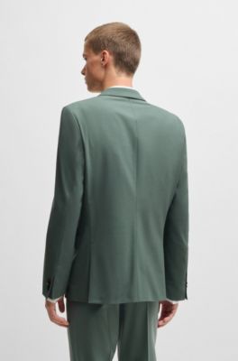 Americana extra slim fit de popel&iacute;n de mezcla de lana, Cal