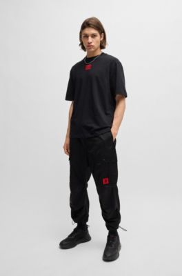 Pantalon cargo Regular HUGO&nbsp;x&nbsp;RB &agrave; motif taureau embl&eacute;matique, Noir