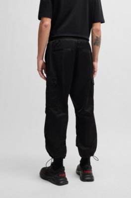HUGO - HUGO x RB regular-fit cargo trousers with signature bull motif ...