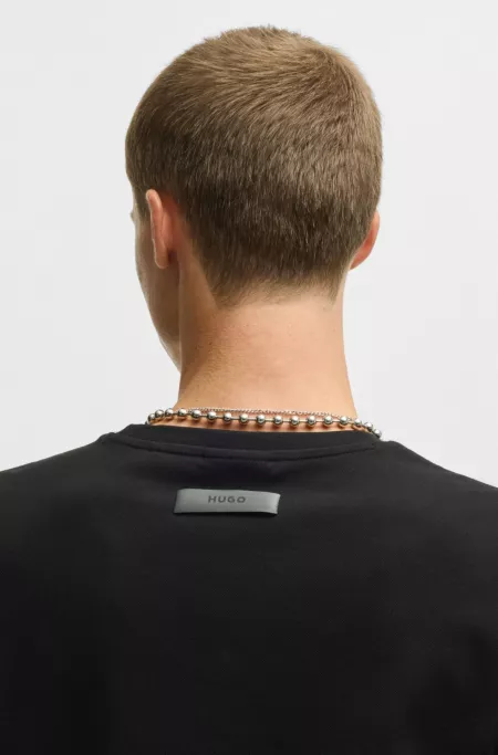 Slim-fit T-shirt in mercerized stretch-cotton piqué