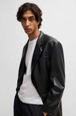 T-shirt Slim en piqu&eacute; de coton stretch merceris&eacute;, Blanc